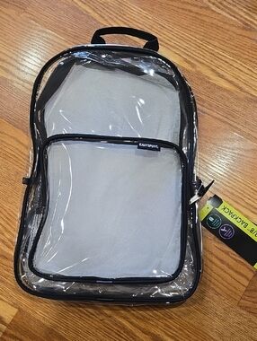 Clear Backpack with Black Straps EASTSPORT Tag